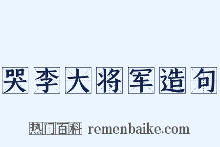 哭李大将军造句是什么意思的图片